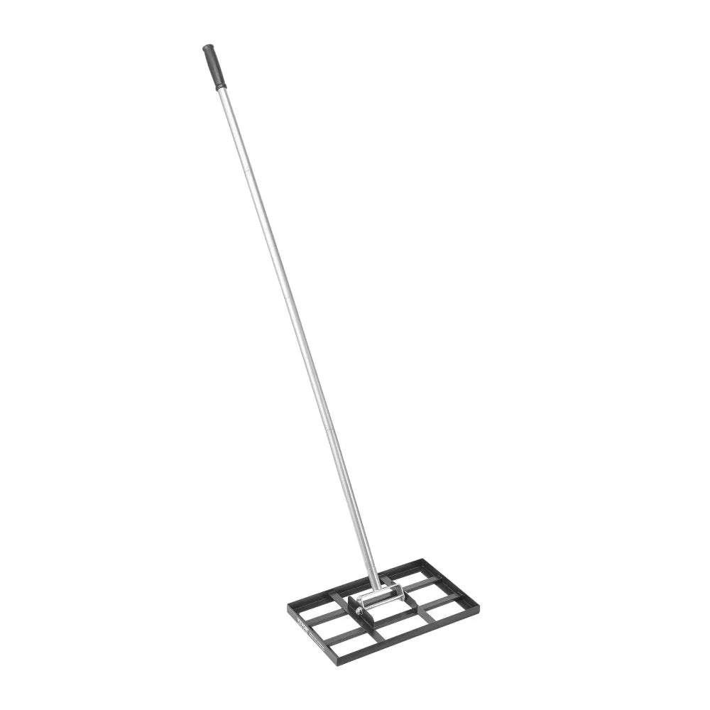 VEVOR Lawn Leveling Rake, Lawn Leveler with 78 in Handle, 17x10 in Ground Plate, Rust-Resistant Carbon Steel Soil Leveler, 5 Heights Adjustable, Effort Saving Lawn Leveling Tool for Yard Golf Court
