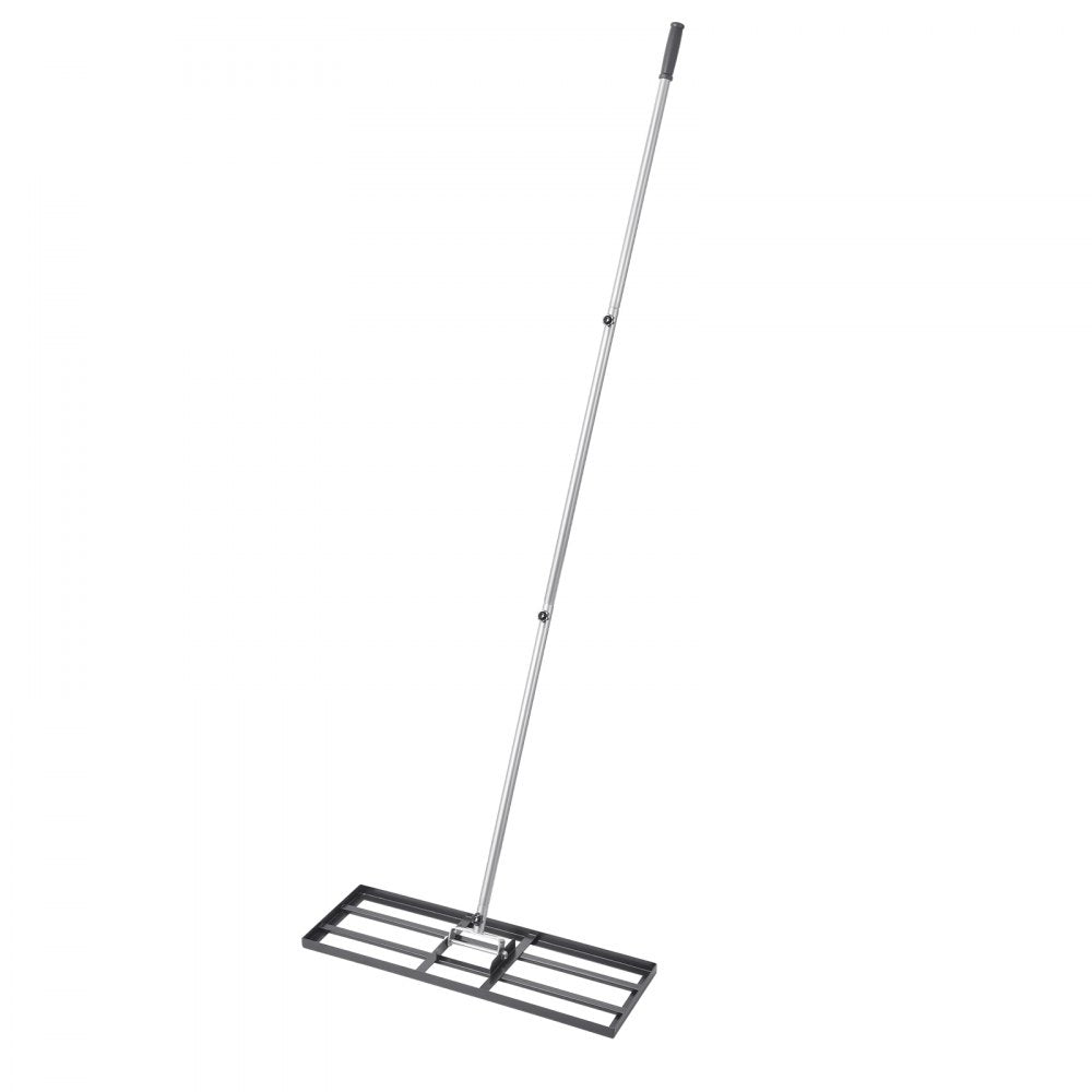 VEVOR Lawn Leveling Rake, Lawn Leveler with 83.9 in Handle, 30x10 in Ground Plate, Rust-Resistant Carbon Steel Soil Leveler, 3 Heights Adjustable, Effort Saving Lawn Leveling Tool for Yard Golf Court