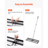 VEVOR Updated Lawn Leveling Rake with Roller, 30" x 10" Stainless Steel Lawn Leveler with 83.9" Adjustable Handle, Heavy Duty Yard Leveling Rake, Effort Saving Lawn Leveling Tool for Yard Golf Court