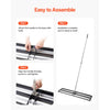 VEVOR Updated Lawn Leveling Rake with Roller, 48'' x 10" Stainless Steel Lawn Leveler with 83.9'' Adjustable Handle, Heavy Duty Yard Leveling Rake, Effort Saving Lawn Leveling Tool for Yard Golf Court
