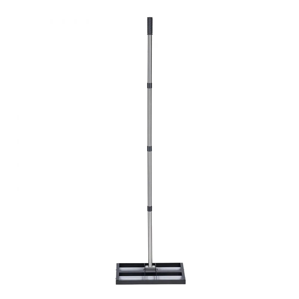 VEVOR Updated Lawn Leveling Rake with Roller, 17" x 10" Stainless Steel Lawn Leveler with 63.4" Adjustable Handle, Heavy Duty Yard Leveling Rake, Effort Saving Lawn Leveling Tool for Yard Golf Court