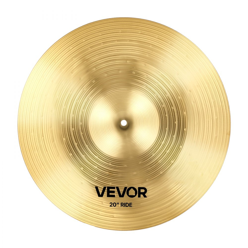 VEVOR Cymbal Pack, 4 Pieces Cymbals for Drum Set, Alloy Cymbals Drum Set Includes 14-inch Hi-Hats, 16-inch Crash, 18-inch Crash, 20-inch Ride, Drumsticks & Cymbal Bag, Alloy Cymbal Pack for Drummer