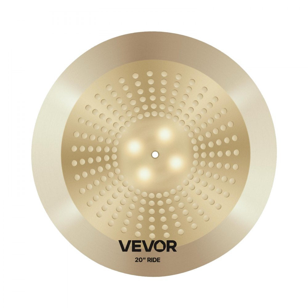 VEVOR Cymbal Pack, 4 Pieces Cymbals for Drum Set, Alloy Cymbals Drum Set Includes 14-inch Hi-Hats, 16-inch Crash, 20-inch Ride, 10-inch Splash, Drumsticks & Cymbal Bag, Alloy Cymbal Pack for Drummer