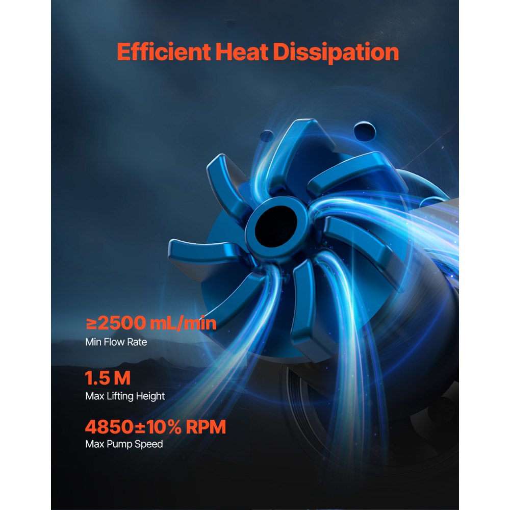 VEVOR CPU Liquid Cooler, AIO CPU Water Cooler - 120mm PWN Fans & Pump, Customizable Black PC Liquid Cooler with 2.1'' LCD Display & ARGB light, for Intel 115X/1366/2011/1700/1200, AMD AM4/AM5