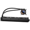 VEVOR CPU Liquid Cooler, AIO CPU Water Cooler - 3 x 120mm PWN Fans, Pump & 2.1'' LCD Display, Max 2200PRM Black CPU Cooling Fan, Compatible for Intel 115X/1366/2011/1700/1200, AMD AM4/AM5