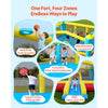 VEVOR Inflatable Bounce House, 14.7 x 13.8 x 6.8 ft Jumping Bouncy Castle, Inflatable Jumper for Kids with Slide, Basketball Hoop, Target Game & Jumping Area, Jumpings House Holds 3-4 Kids (Ages 3-8)