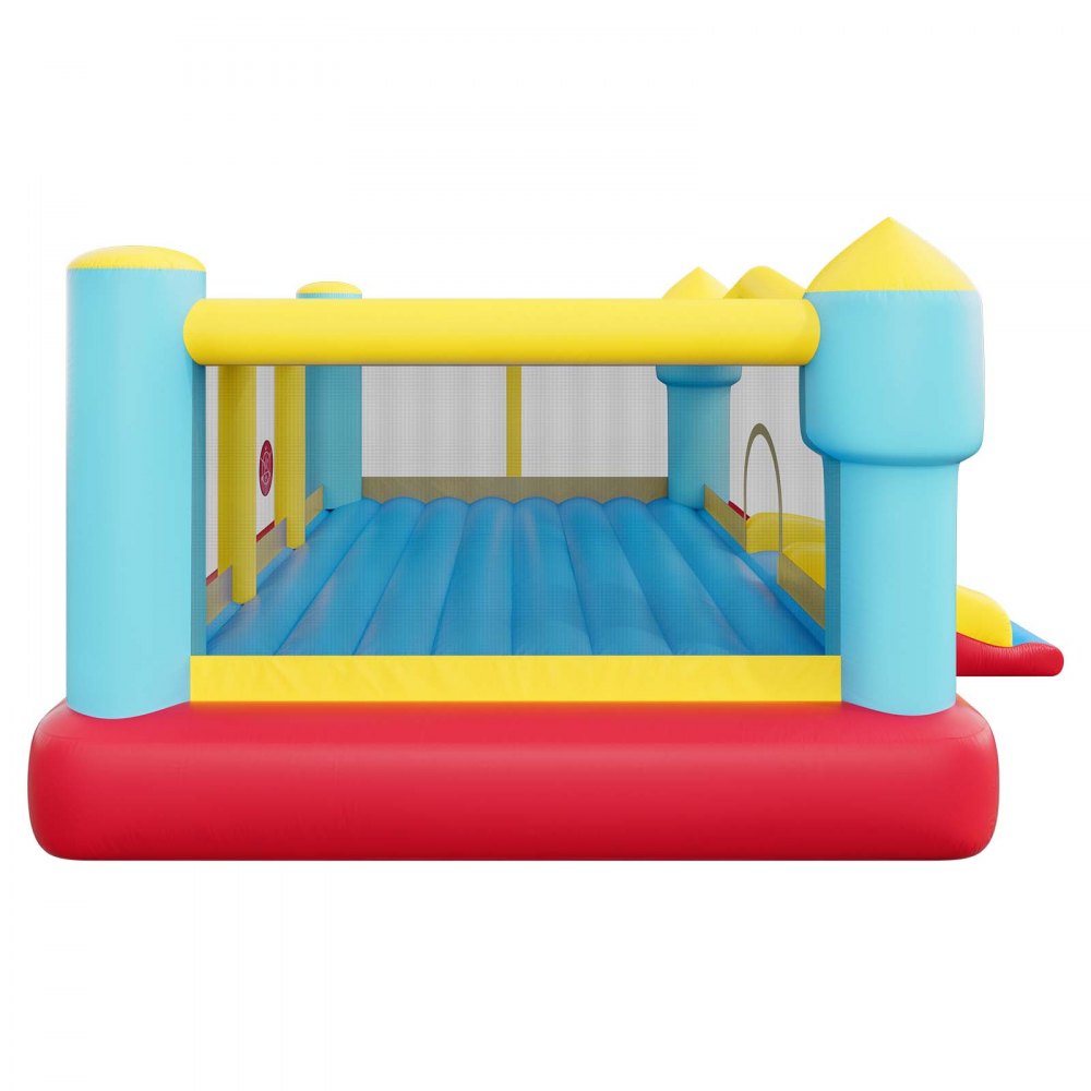 VEVOR Inflatable Bounce House, 14.7 x 13.8 x 6.8 ft Jumping Bouncy Castle, Inflatable Jumper for Kids with Slide, Basketball Hoop, Target Game & Jumping Area, Jumpings House Holds 3-4 Kids (Ages 3-8)