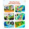 VEVOR Inflatable Bounce House, 11.3 x 12.3 x 7.0 ft Inflatable Bounce House Water Slide, Bouncer Castle with Castle Bounces, Basketball Hoop, Splash Pool & Water Ring Toss, for 3 to 4 Kids Ages 3 to 8