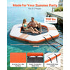 VEVOR Inflatable Floating Dock, 8.5x8.5 FT Inflatable Dock Platform, Non-Slip Water Mat with Portable Carrying Bag & Detachable Ladder, Floating Water Platform Island Raft for Pool Beach Ocean, Orange