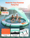 VEVOR Inflatable Floating Dock, 10FT Round Inflatable Dock Platform, Non-Slip Water Floating Mat with Portable Carrying Bag & Detachable Ladder, Platform Island Raft for Pool Beach Ocean