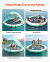 VEVOR Inflatable Floating Dock, 10FT Round Inflatable Dock Platform, Non-Slip Water Floating Mat with Portable Carrying Bag & Detachable Ladder, Platform Island Raft for Pool Beach Ocean