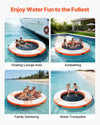 VEVOR Inflatable Floating Dock, 8 FT Inflatable Dock Platform, Non-Slip Water Air Mat with Portable Carrying Bag and Detachable Ladder, Floating Water Platform Island Raft for Pool Beach Ocean, Orange