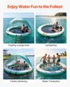 VEVOR Inflatable Floating Dock, 8 FT Round Inflatable Dock Platform, Non-Slip Water Floating Mat with Portable Carrying Bag & Detachable Ladder, Platform Island Raft for Pool Beach Ocean