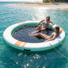 VEVOR Inflatable Floating Dock, 8 FT Round Inflatable Dock Platform, Non-Slip Water Floating Mat with Portable Carrying Bag & Detachable Ladder, Platform Island Raft for Pool Beach Ocean