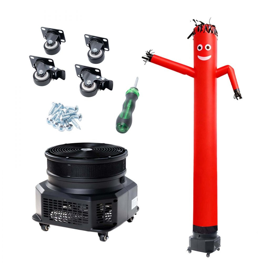 VEVOR Inflatable Tube Man with Blower, 10 ft Tall, Wacky Waving Wind Flying Inflatable Dancing Tube Guy with 3/4 HP IPX3 Waterproof Blower Fan, for Outdoor Advertising Business Store Decoration, Red