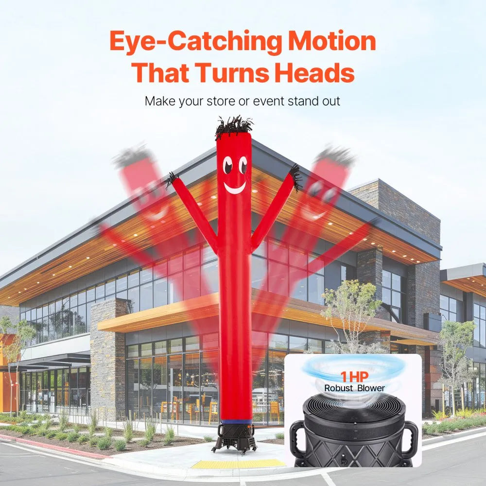 VEVOR Inflatable Tube Man Set, 20 ft Tall, Wacky Waving Inflatable Dancing Tube Guy with 1 HP Blower, PP Shell IPX3 Waterproof Blower Fan, for Outdoor Advertising Business Store Party