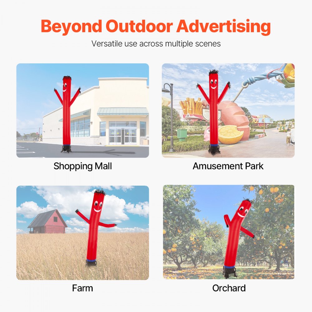 VEVOR Inflatable Tube Man Set, 20 ft Tall, Wacky Waving Inflatable Dancing Tube Guy with 1 HP Blower, PP Shell IPX3 Waterproof Blower Fan, for Outdoor Advertising Business Store Party