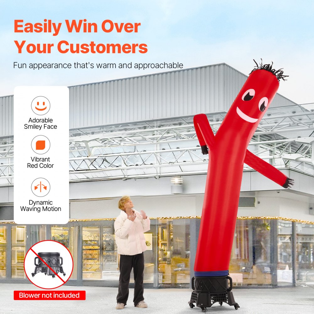 VEVOR Inflatable Tube Man Attachment, 20-Feet Tall, Wacky Wavy Wind Flying Dancing Tube Guy, Arm Flailing Sky Air Puppet, 18'' for Outdoor Advertising Business Store (Blower Not Included)