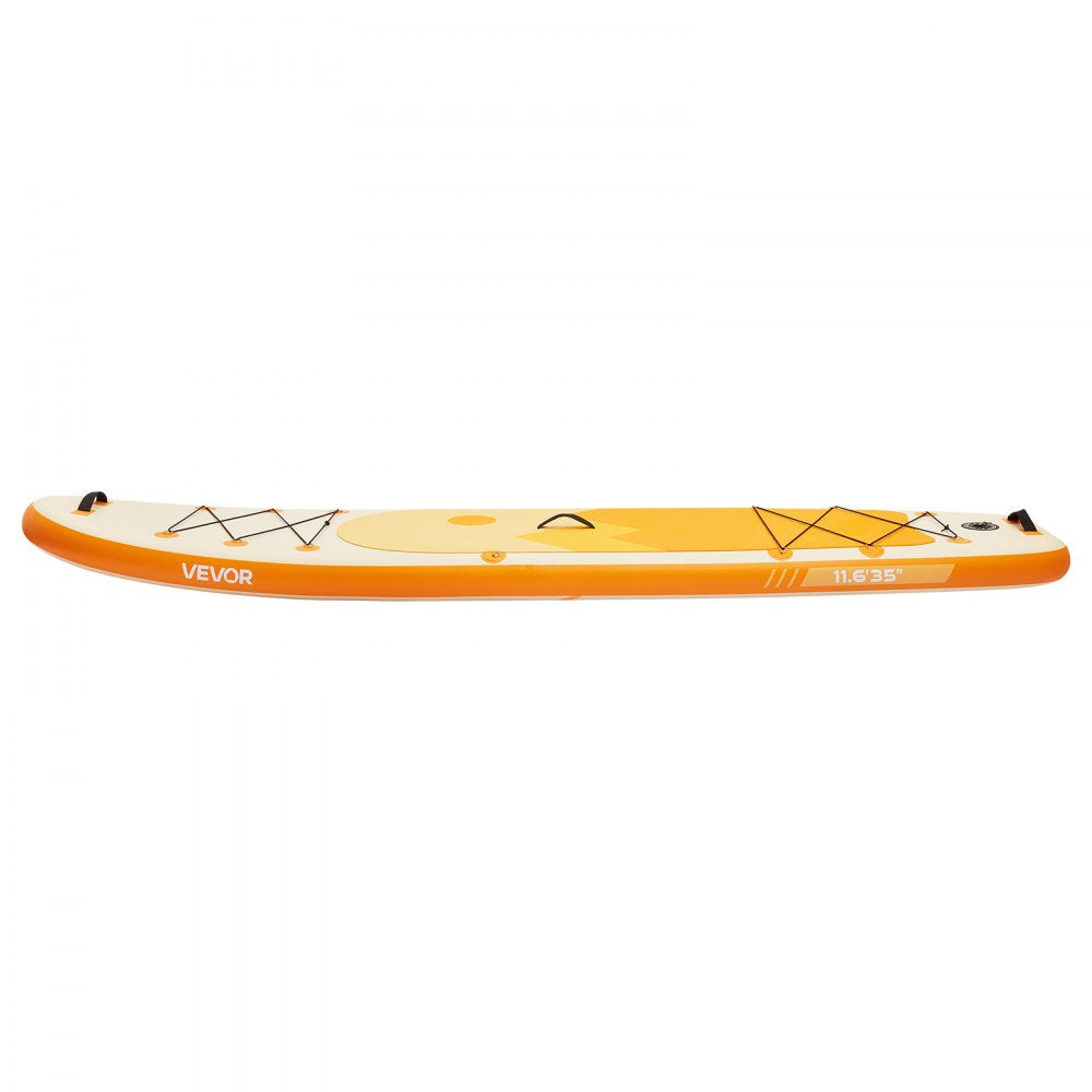 VEVOR Inflatable Stand Up Paddle Board, 11.6' x 35" x 6" Wide Ultra-Light SUP Paddleboard, All Accessories Included, Pump, Paddle, Fin, Backpack, Ankle Leash, Strap, Non-slip Deck for Youth & Adults