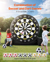 VEVOR inflatable soccer dart board in use outdoors with kids (soccer and dart games combination)