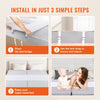 VEVOR Bed Bridge, King Bed Converter Kit, Split King Gap Filler for Adjustable Bed Mattress Connector Mattress Gap Filler with Heavy Duty Metal Buckle Strap 25D Memory Foam (100" L x 24" W)