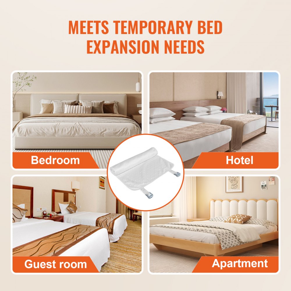 VEVOR Bed Bridge, King Bed Converter Kit, Split King Gap Filler for Adjustable Bed Mattress Connector Mattress Gap Filler with Heavy Duty Metal Buckle Strap 25D Memory Foam (100" L x 24" W)