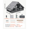 VEVOR Inflatable Tent for Camping 2-4 Person Blow Up Tent with Pump Gray, for Family Outdoor Glamping, Waterproof 420D Oxford, Easy Setup Air House with Skylight, Stove Jack, Mesh Windows & Carry Bag