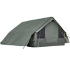 VEVOR Inflatable Tent for Camping 5-8 Person Blow Up Tent with Pump Green, for Family Outdoor Glamping, Waterproof Poly-Cotton, Easy Setup Air House with Skylight, Stove Jack, Mesh Windows & Carry Bag
