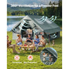 VEVOR Inflatable Tent for Camping 5-8 Person Blow Up Tent with Hand Pump, for Family Outdoor Glamping, Waterproof 420D Oxford, Easy Setup Air House with Skylight, Stove Jack, Mesh Windows & Carry Bag