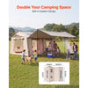 VEVOR Inflatable Tent for Camping 5-8 Person Blow Up Tent with Pump Beige, for Family Outdoor Glamping, Waterproof 420D Oxford, Easy Setup Air House with Skylight, Canopy, Stove Jack & Mesh Windows