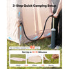 VEVOR Inflatable Tent for Camping 5-8 Person Blow Up Tent with Pump Beige, for Family Outdoor Glamping, Waterproof 420D Oxford, Easy Setup Air House with Skylight, Canopy, Stove Jack & Mesh Windows