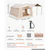 VEVOR Inflatable Tent for Camping 5-8 Person Blow Up Tent with Pump Beige, for Family Outdoor Glamping, Waterproof 420D Oxford, Easy Setup Air House with Skylight, Canopy, Stove Jack & Mesh Windows