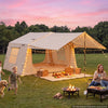VEVOR Inflatable Tent for Camping 2-4 Person Blow Up Tent with Hand Pump, for Family Outdoor Glamping, Waterproof 420D Oxford, Easy Setup Air House with Skylight, Canopy, Stove Jack & Mesh Windows