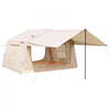 VEVOR Inflatable Tent for Camping 2-4 Person Blow Up Tent with Hand Pump, for Family Outdoor Glamping, Waterproof 420D Oxford, Easy Setup Air House with Skylight, Canopy, Stove Jack & Mesh Windows