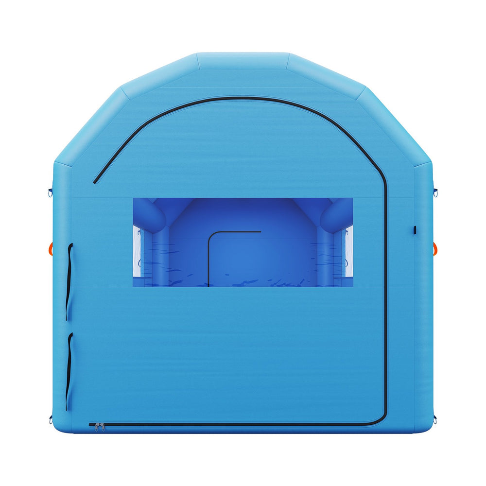 VEVOR Inflatable Paint Booth, 13 x 10 x 9 ft, Portable Spray Booth with 750W Powerful Blower and Large Filter Cotton, Arched Roof Blow Up Painting Tent for Bike, Motorcycle, and Furniture, Blue