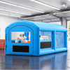 VEVOR Inflatable Paint Booth, 20 x 10 x 8 ft, Portable Spray Booth with 480W+750W Blowers and Large Filter Cotton, Arched Roof Blow Up Painting Tent for ATV, Motorcycle, and Medium Furniture, Blue