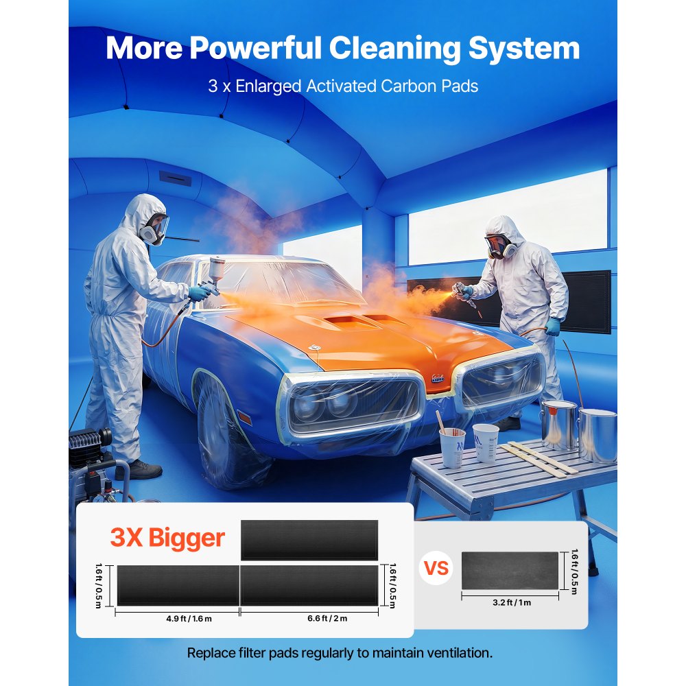 VEVOR Inflatable Paint Booth, 21 x 13 x 10 ft, Portable Spray Booth with 1100W Powerful Blower and Large Filter Cotton, Arched Roof Blow Up Painting Tent for Mid-Size Pickup Truck, Large Furniture