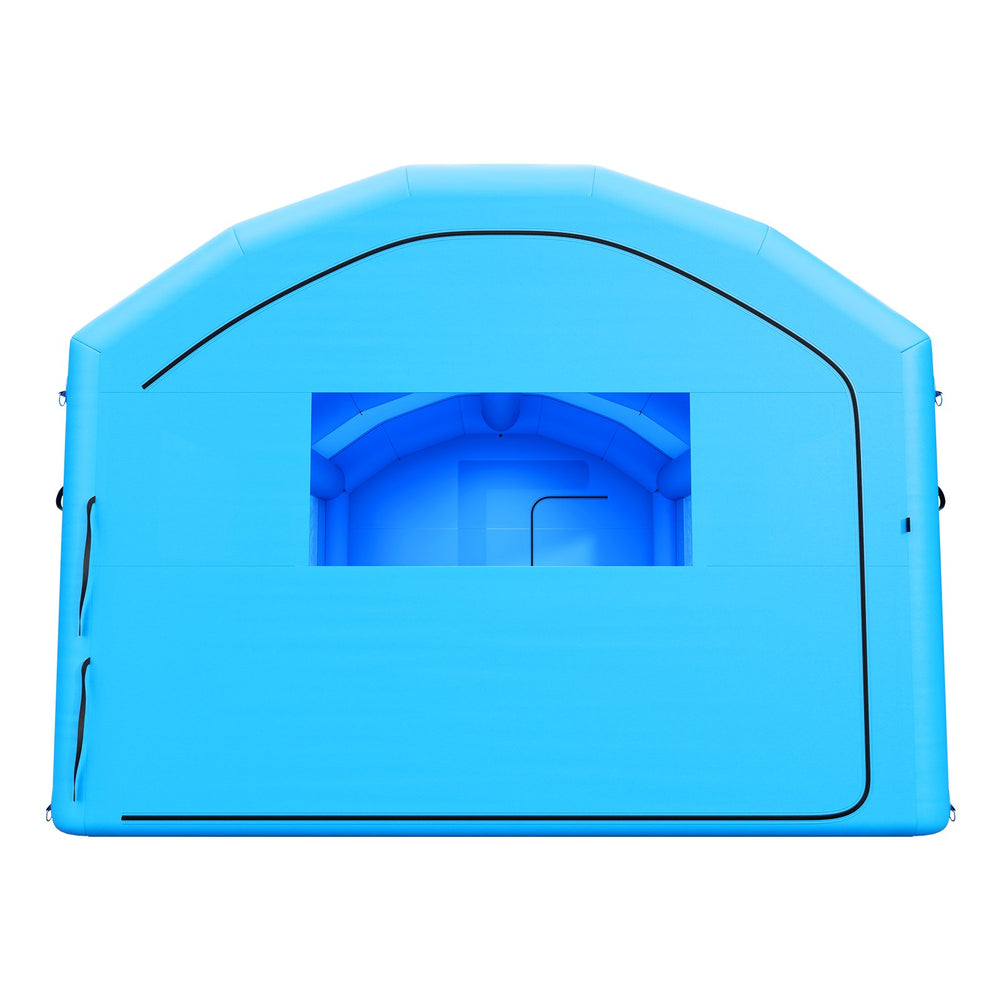 VEVOR Inflatable Paint Booth, 23 x 13 x 9 ft, Portable Spray Booth with 480W+750W Blowers and Large Filter Cotton, Arched Roof Blow Up Painting Tent for Mid-Size Pickup Truck, Large Furniture, Blue