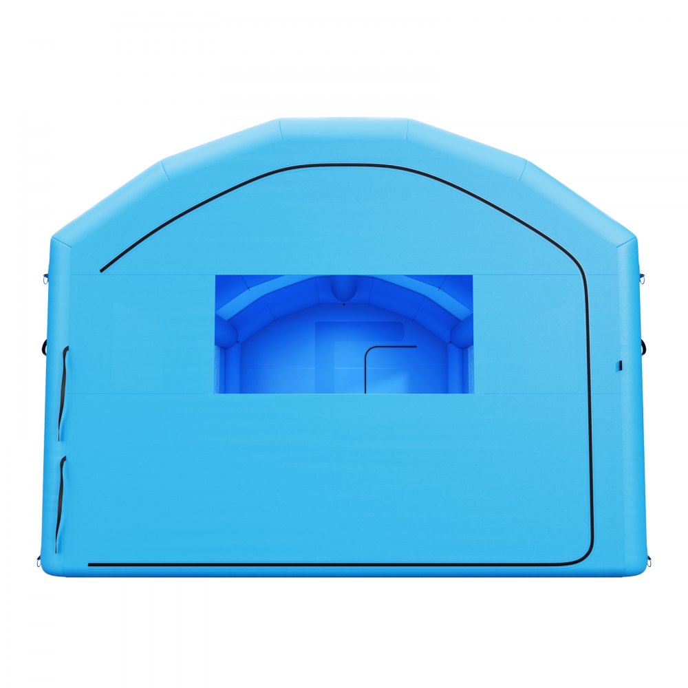 VEVOR Inflatable Paint Booth, 26 x 15 x 10 ft, Portable Spray Booth with 750W+950W Blowers and Large Filter Cotton, Arched Roof Blow Up Painting Tent for Full-Size Pickup Truck, Small Speedboat, Blue