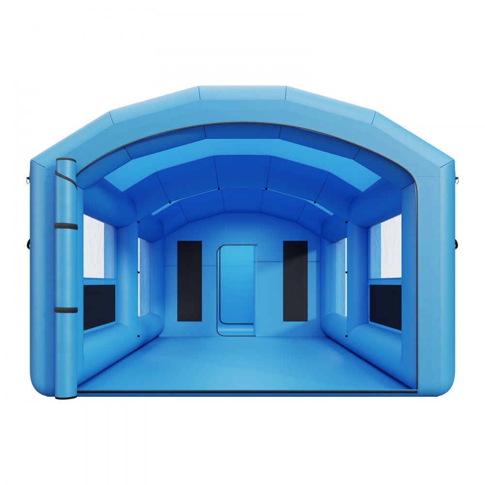 VEVOR Inflatable Paint Booth, 23 x 13 x 9 ft, Portable Spray Booth with 480W+750W Blowers, Large Filter Cotton, Changing Area, Arched Roof Painting Tent for ATV, Motorcycle, Medium Furniture, Blue