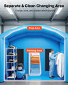 VEVOR Inflatable Paint Booth, 30 x 16 x 12 ft, Portable Spray Booth with 750W+950W Blowers, Large Filter Cotton, Changing Area, Arched Roof Painting Tent for Full-Size Pickup, Small Speedboat, Blue
