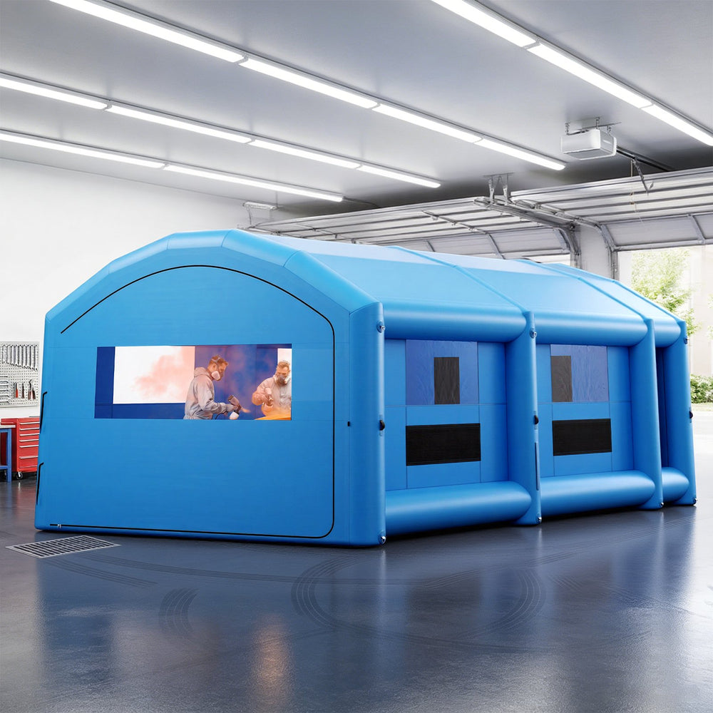 VEVOR Inflatable Paint Booth, 33 x 20 x 13 ft, Portable Spray Booth with 950W+1100W Blowers, Large Filter Cotton, Changing Area, Arched Roof Painting Tent for Full-Size Pickup Truck, Small Speedboat