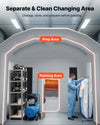 VEVOR Inflatable Paint Booth, 39 x 16 x 13 ft, Portable Spray Booth with 950W+1100W Blowers, Large Filter Cotton, Changing Area, Arched Roof Painting Tent for Heavy-Duty Pickup Truck and Van, Gray