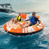 VEVOR Towable Tubes for Boating 2 Person, Inflatable Boat Tubes and Towables with 2 Cockpits, 340lbs Water Sport Tubes for Boat to Pull - with 840D Full Nylon Cover, Padded Grab Handles & Safety Valve