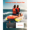 VEVOR Towable Tubes for Boating, 1-3 Riders Inflatable Boat Tubes and Towables, 510lbs Capacity Hot Dog Water Sport Tube for Boat to Pull - with Full Nylon Cover, Padded Handles & Speed Safety Valve