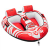 VEVOR Towable Tubes for Boating, 2-Rider Inflatable Boat Tubes and Towables, 340 lbs Capacity Water Sport Tubes for Boat to Pull - with 2 Cockpits, Full Nylon Cover, Padded Grab Handles & Safety Valve