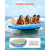 VEVOR Towable Tube for Boating, 4 Riders Inflatable Boat Tubes and Towables, 680 lbs Capacity Water Sport Towable Tube for Boat to Pull - with Fins, Full Nylon Cover, Padded Handles & Safety Valve
