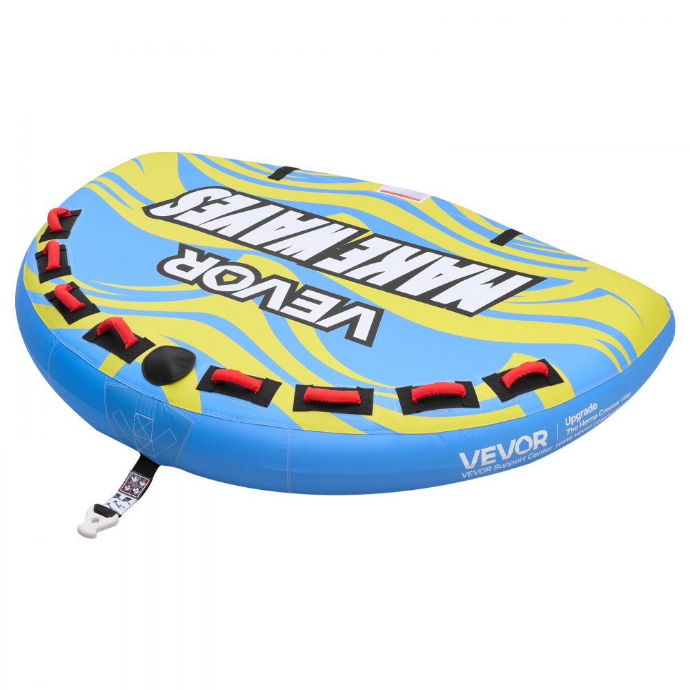 VEVOR Towable Tube for Boating, 4 Riders Inflatable Boat Tubes and Towables, 680 lbs Capacity Water Sport Towable Tube for Boat to Pull - with Fins, Full Nylon Cover, Padded Handles & Safety Valve