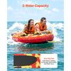VEVOR Towable Tubes for Boating, 2-Rider Inflatable Boat Tubes and Towables, 340lbs Capacity Water Sport Tube for Boat to Pull - with Anti-Slip Pad, Full Nylon Cover, Padded Handles & Safety Valve
