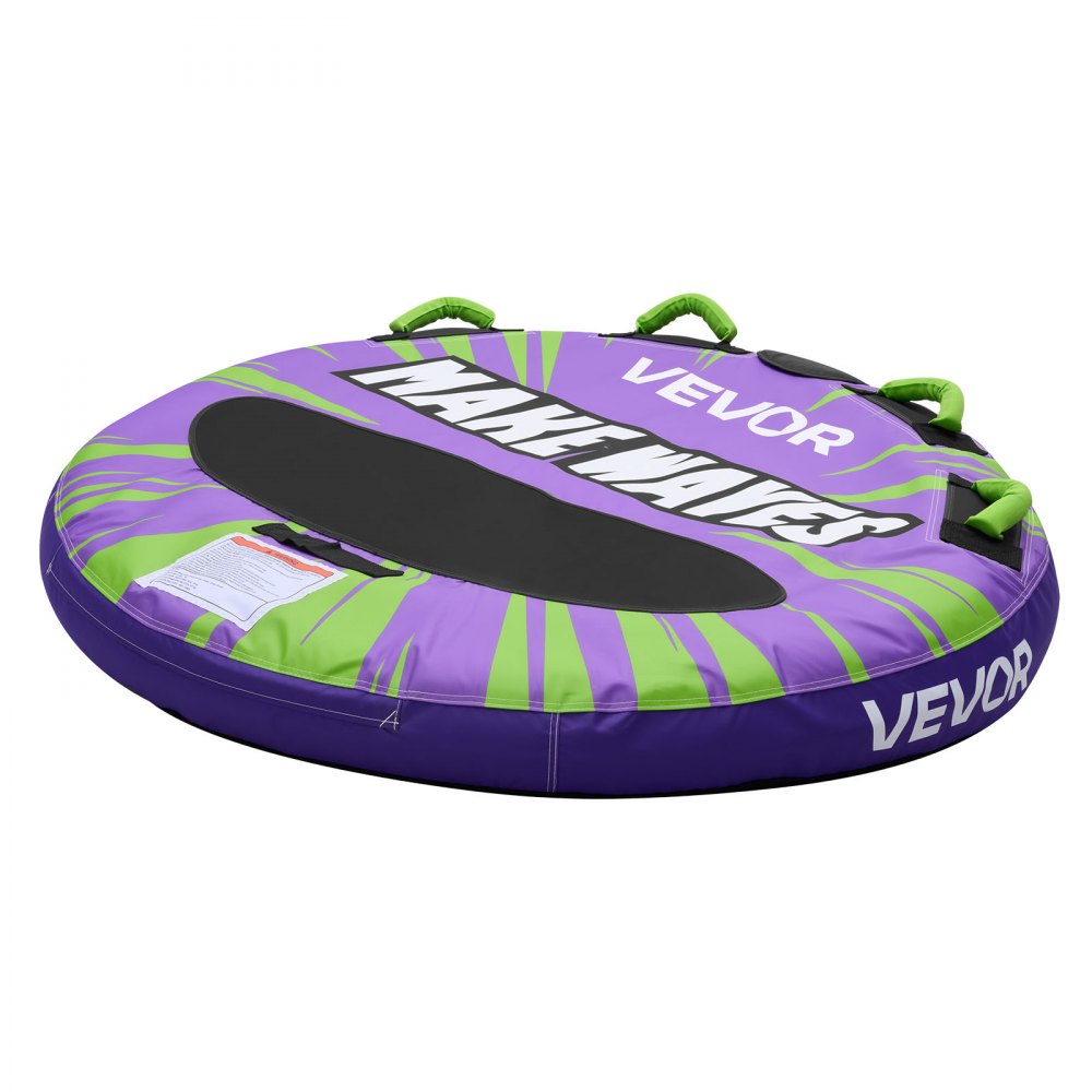 VEVOR Towable Tubes for Boating, 2-Rider Inflatable Boat Tubes and Towables, 340lbs Capacity Water Sport Tube for Boat to Pull - with Anti-Slip Pad, Full Nylon Cover, Padded Handles & Safety Valve